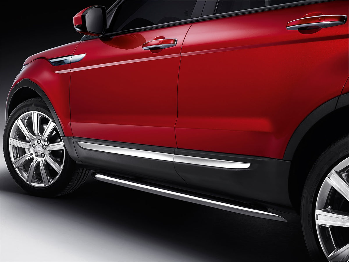 Range Rover Evoque Fixed Side Steps - Brushed Stainless Steel Trim ...