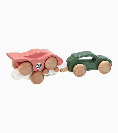 Porsche Macan wooden car with 917 trailer