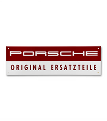 Enamel Porsche sign – 'ORIGINAL SPARE PARTS'