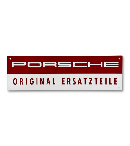 Enamel Porsche sign – 'ORIGINAL SPARE PARTS'
