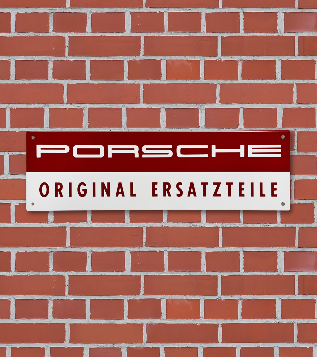 Enamel Porsche sign – 'ORIGINAL SPARE PARTS'