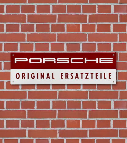 Enamel Porsche sign – 'ORIGINAL SPARE PARTS'